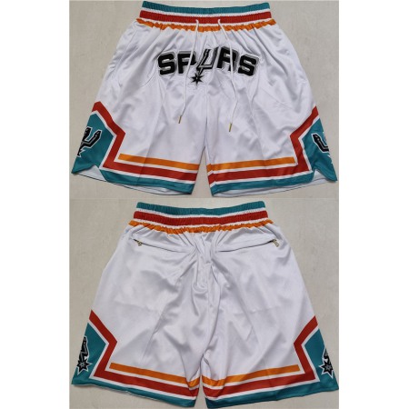 Men's San Antonio Spurs White Shorts (Run Small)