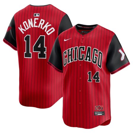 Men's Chicago White Sox #14 Paul Konerko Nike Red/Black 2025 City Connect Limited Retired Player Jersey