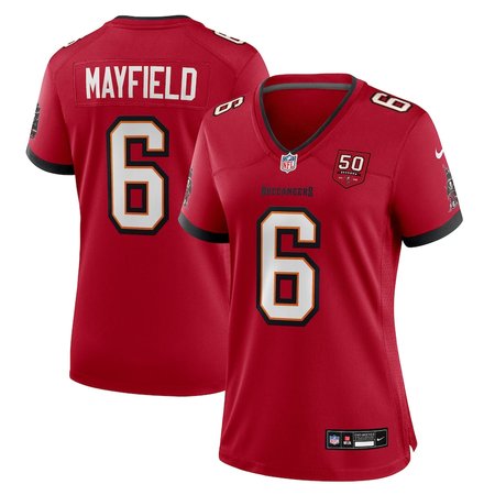 Women's Tampa Bay Buccaneers #6 Baker Mayfield Nike Red 50th Anniversary Game Jersey