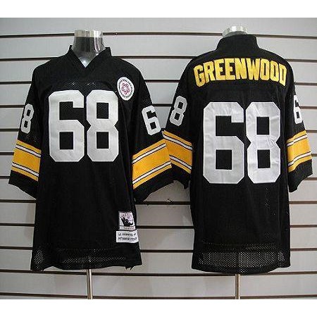 Mitchell And Ness Steelers #68 L.C. Greenwood Black Stitched NFL Jersey