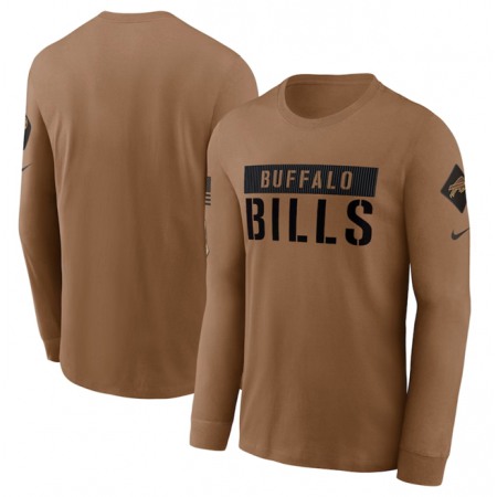 Men's Buffalo Bills 2023 Brown Salute To Service Long Sleeve T-Shirt